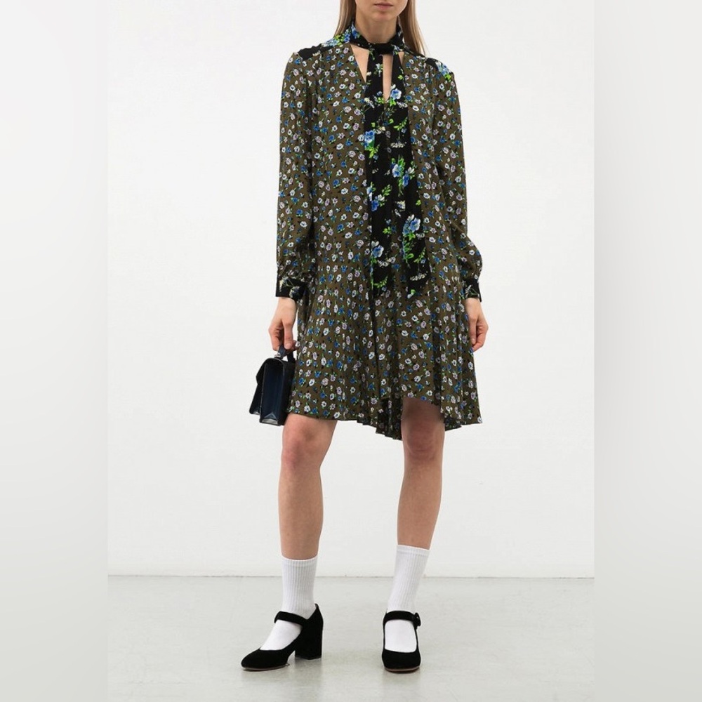 Sandro Multicolor Floral Long Sleeve Dress